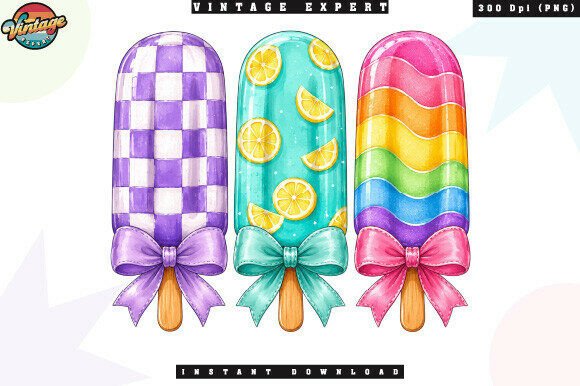 Checkered Summer Popsicle PNG: Sweet Design Assets
