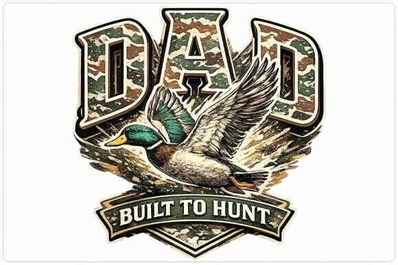 Duck Hunting Dad Vintage Graphic PNG