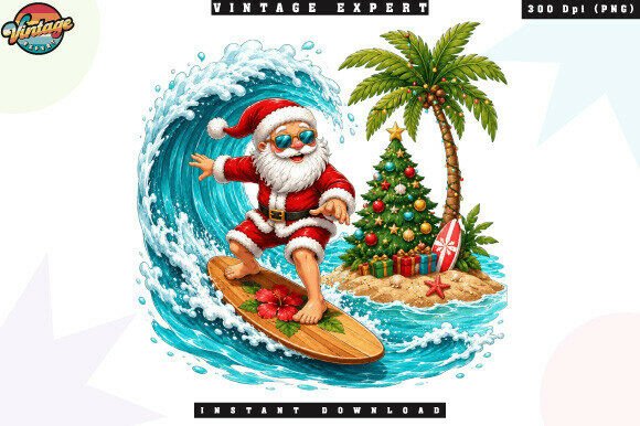 Embracing the Summer Santa Beach Vacation PNG Trend in Modern Digital Design