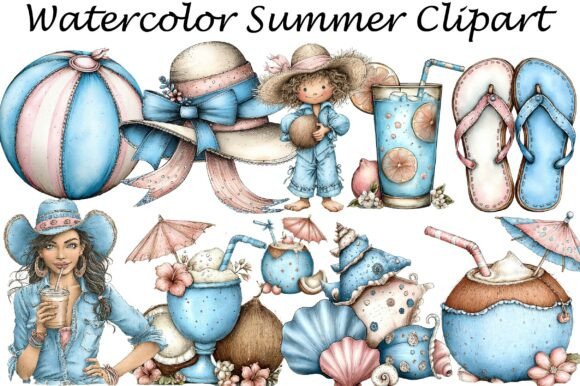 Evaluating Watercolor Summer Clipart for Creative Projects