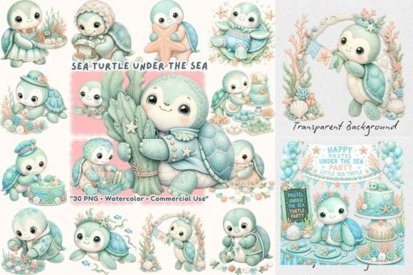 Exploring the Serenity of Pastel Under the Sea Turtle Watercolor Art for Creative Projects