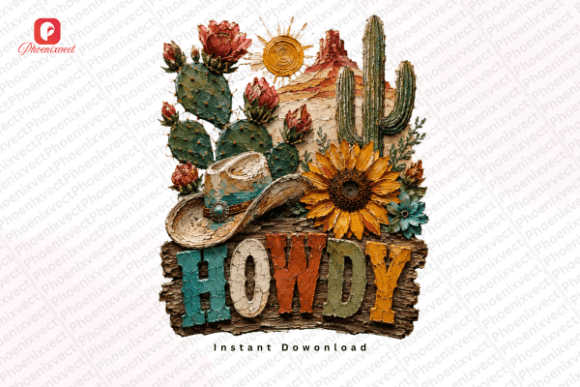 Integrating Desert Cowboy Sunflower Cactus Howdy PNG into Your Creative Workflow