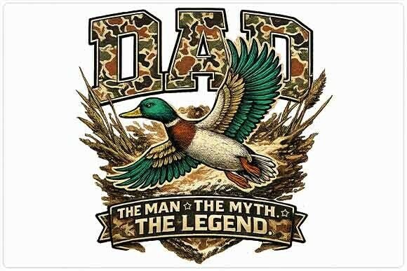 Legendary Duck Hunting Dad PNG Design
