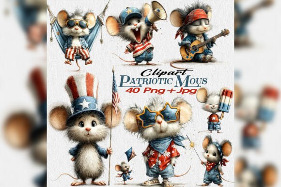 Patriotic Mouse Clipart Png 4th of July: A Whimsical Addition to Your Independence Day Designs