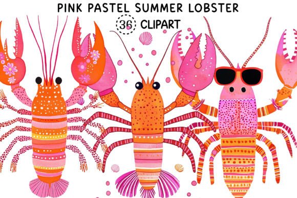 Pink Pastel Summer Lobster Clipart Guide