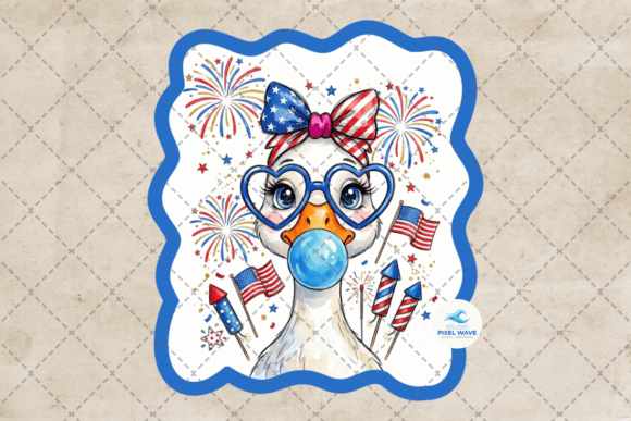 Preppy Goose Coquette 4th of July Png