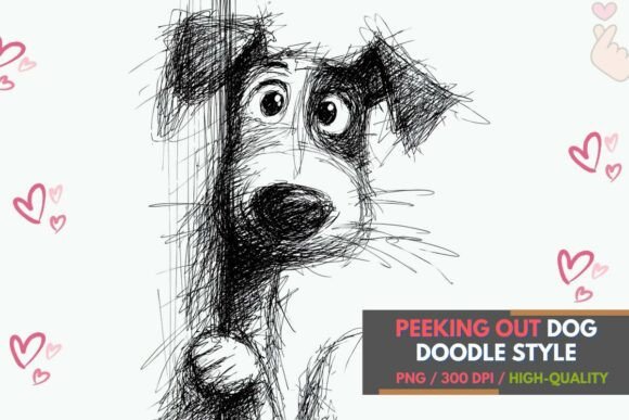 Strategic Branding with Funny Peeking Dog PNG Clipart Art