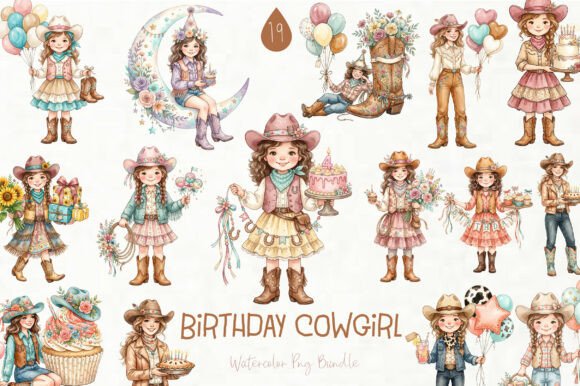 Unlocking Creative Potential with Western Birthday Cowgirl Clipart for Digital Crafts