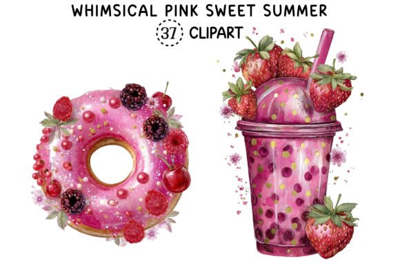 Whimsical Pink Sweet Summer Clipart